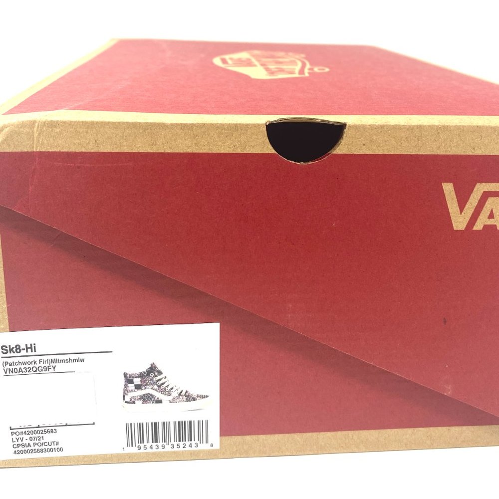 Vans Sk8-Hi Shoes Womens Canvas Floral Checkered Black White Skate VN0A32QG9FY - Picture 9 of 10